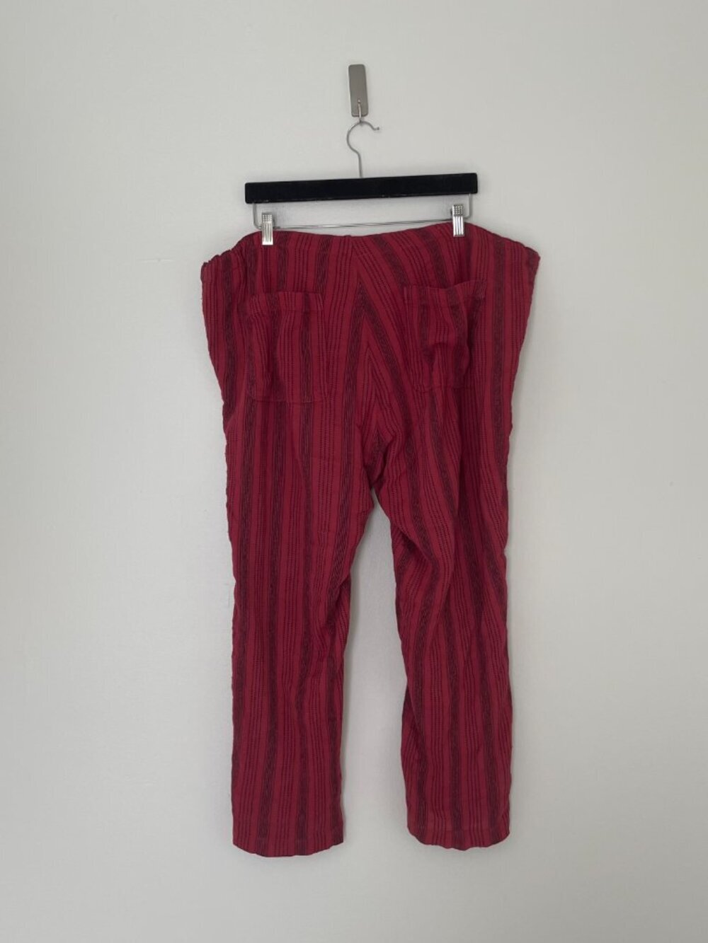 Sundance Shobu Red Stripe Cotton Gauze Pull On Pants Size Large - Picture 2 of 6